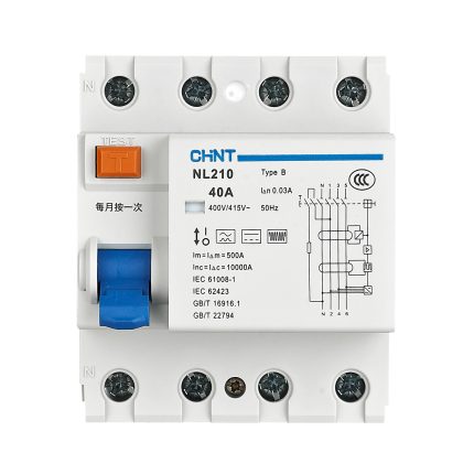 CHINT NL210 Type B RCD RCCB 4P 25A-63A for PV/EV Charging