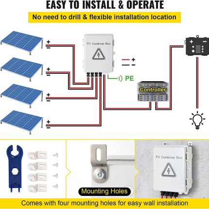 4 in 1 out PV Combiner Box