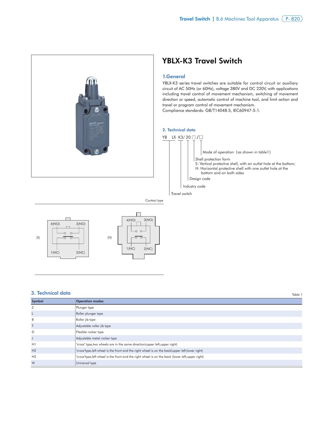 YBLX-K3 Catalog Page 1