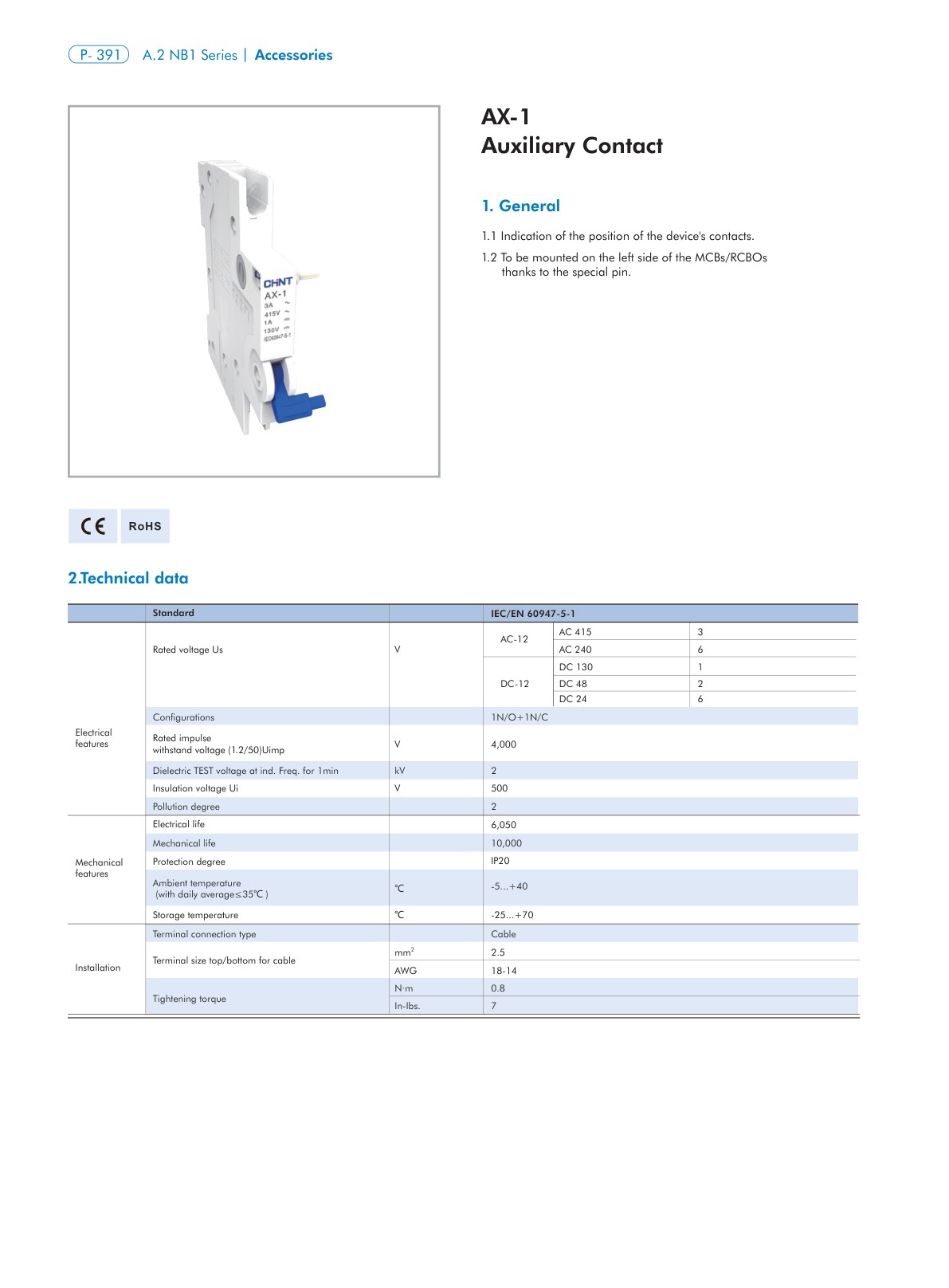 AX-1 catalog page 1