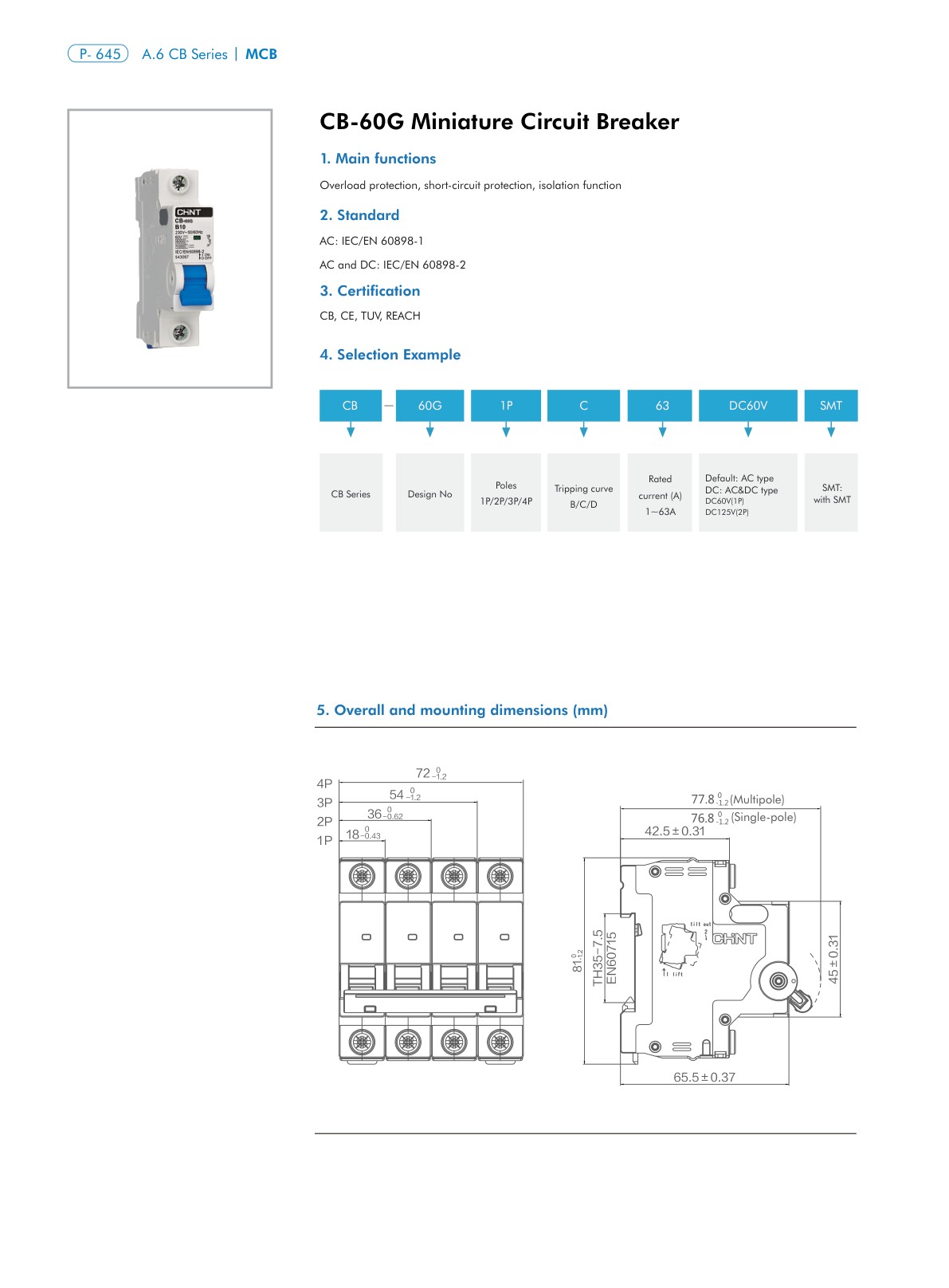 CB-60G catalog page 1