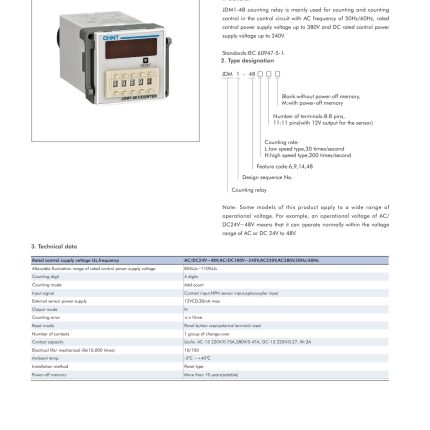 CHINT JDM1-48 Digital Counting Relay