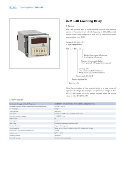 CHINT JDM1-48 Digital Counting Relay