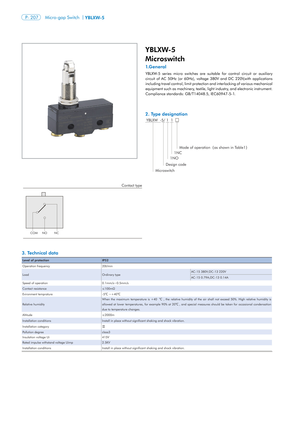 YBLXW-5 Catalog Page 1