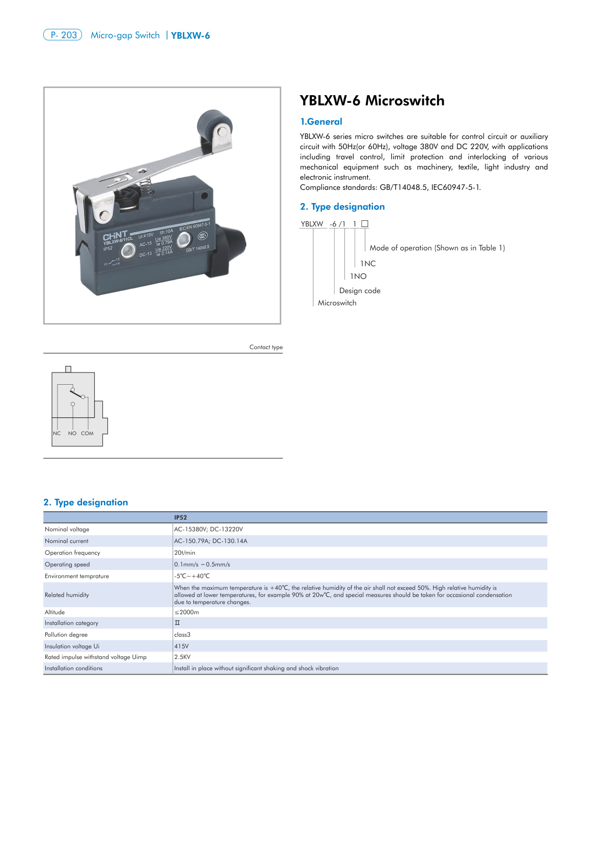 YBLXW-6 Catalog Page 1