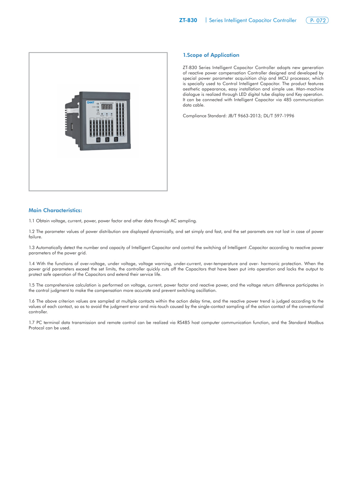 ZT-830 Controller Catalog Page 1