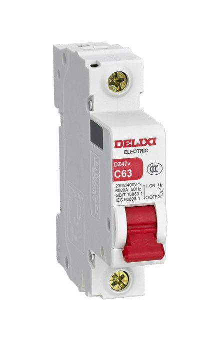DELIXI DZ47v 1P-4P MCB Miniature Circuit Breaker 1A-63A C-Curve