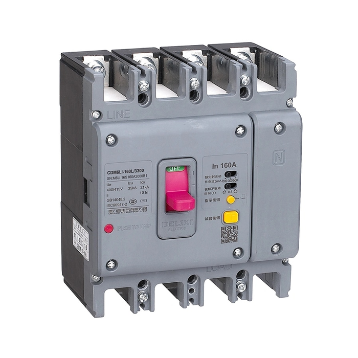 DELIXI CDM6Li Residual Current Operated Circuit Breaker MCCB DELIXI CDM6Li Residual Current Operated Circuit Breaker MCCB