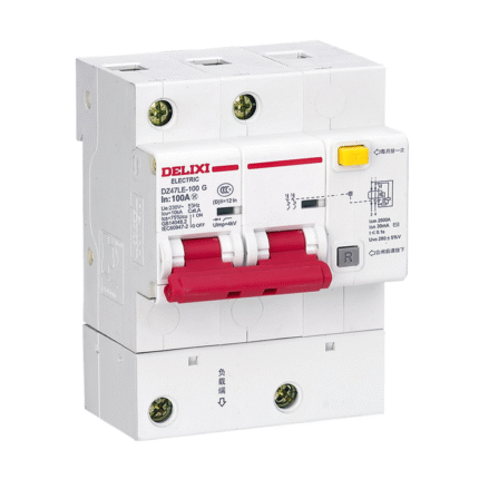 DELIXI DZ47LE-125 10kA RCBO RCD 63A-125A Residual Current Breaker