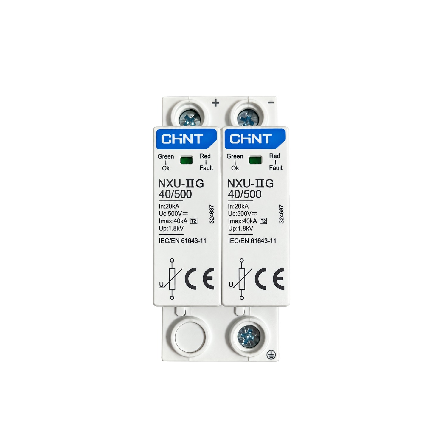 Chint NXU-ⅡG NXU-IIG SPD 40kA 500V DC 2P Class II T2 CHNT DC Surge Protective Device Chint NXU-ⅡG NXU-IIG SPD 40kA 500V DC 2P Class II T2 CHNT DC Surge Protective Device