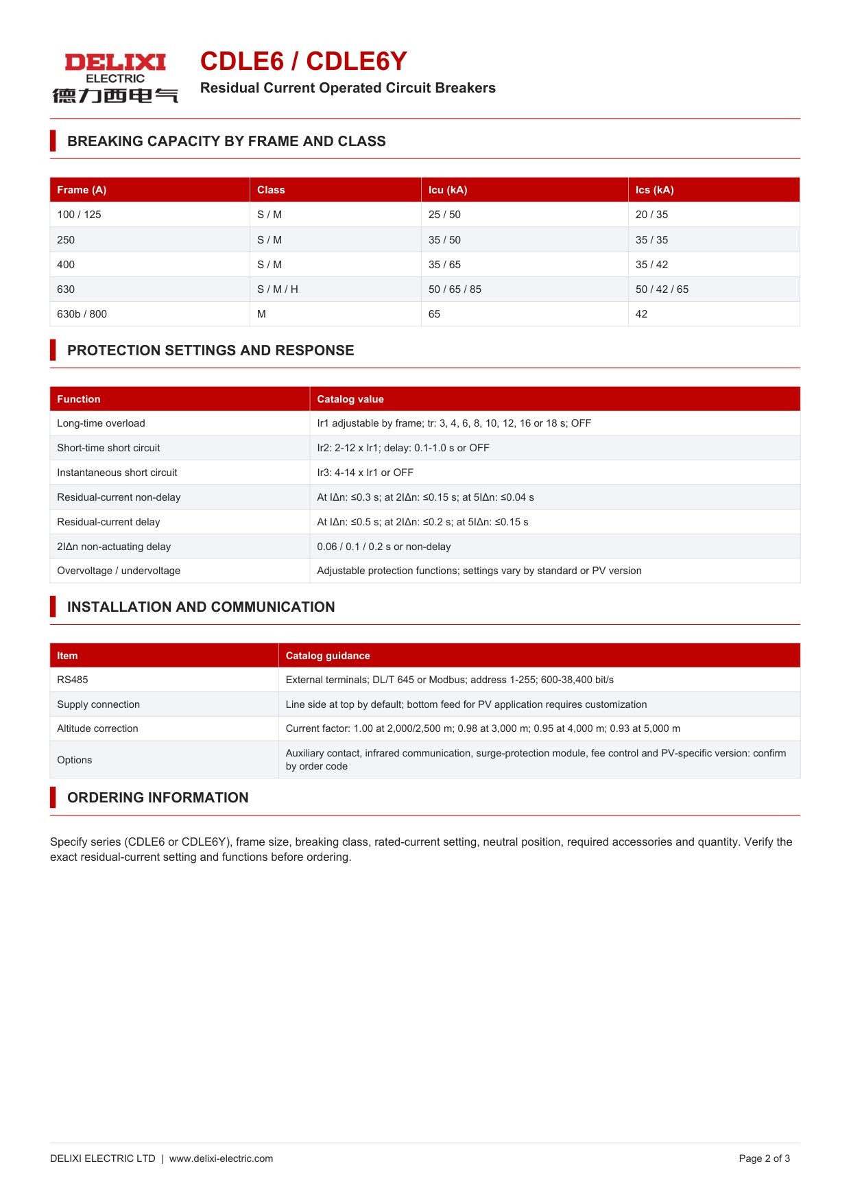 CDLE6 technical catalog page 2