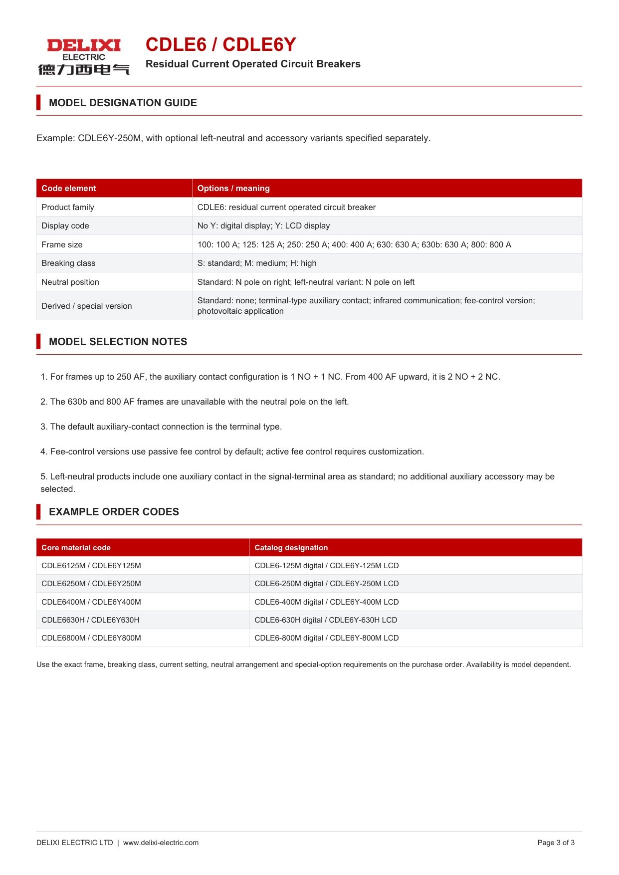 CDLE6 technical catalog page 3