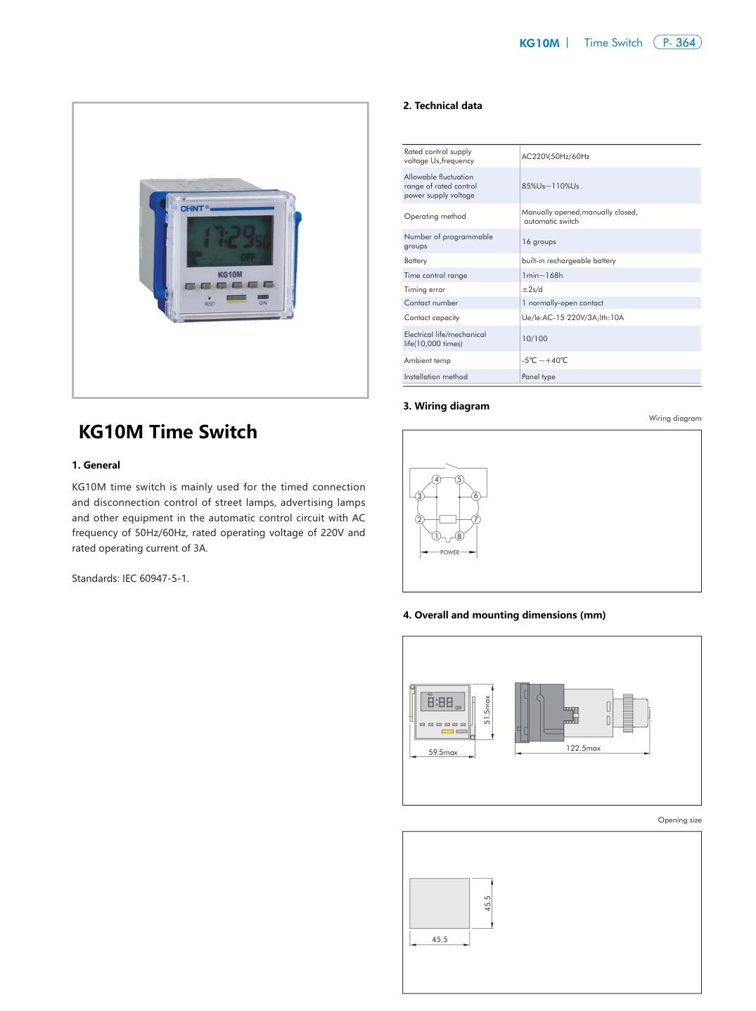 KG10M technical catalog page 1
