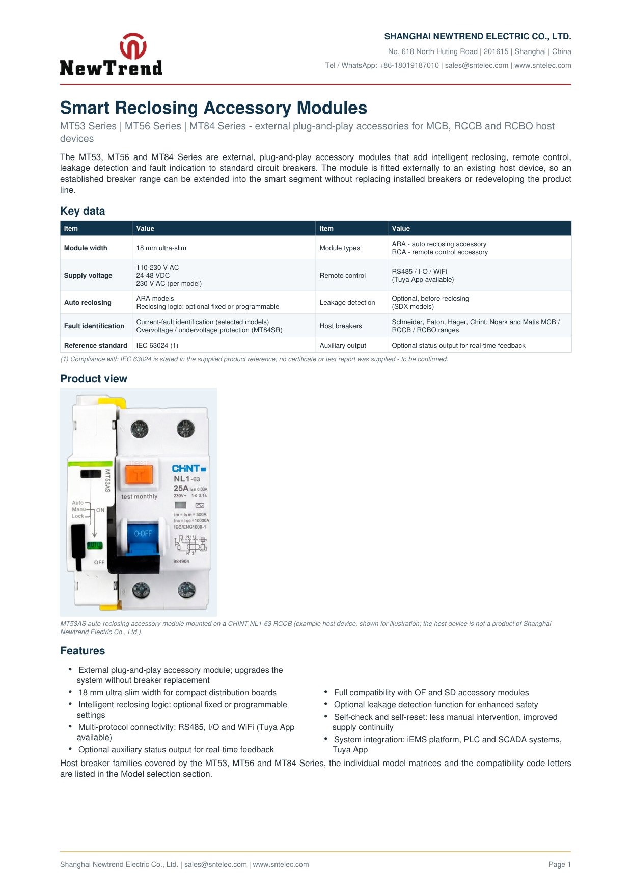 MT53 technical catalog page 1