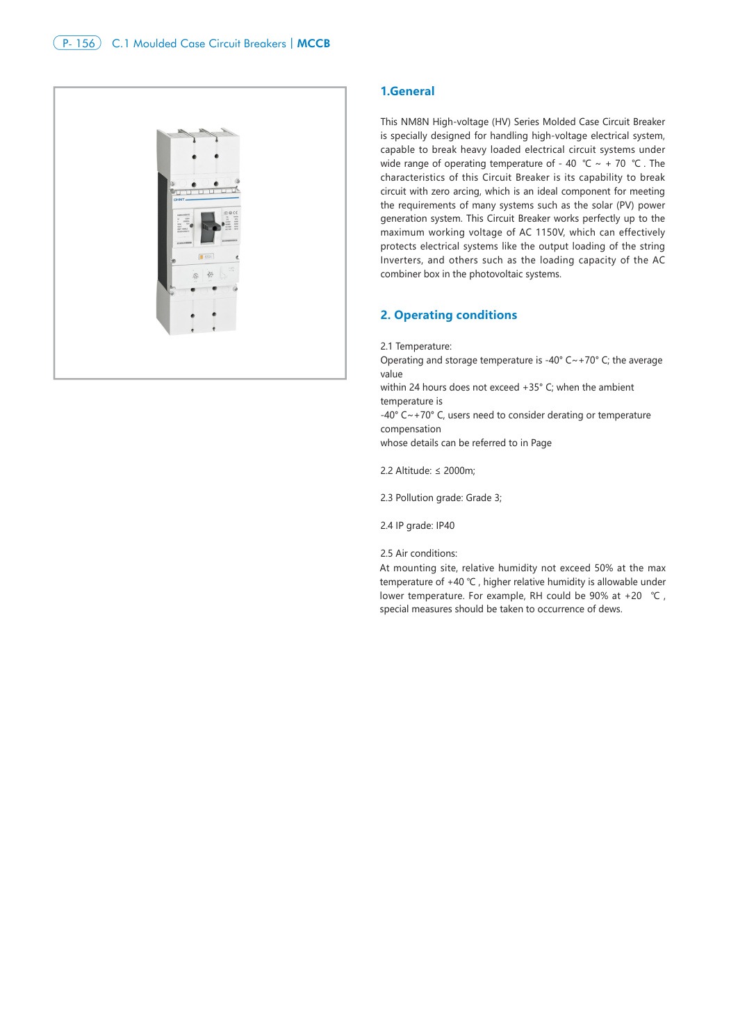 CHINT NM8N-HV technical catalog page 1