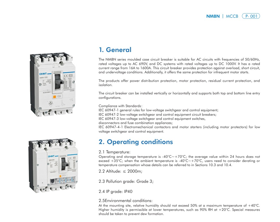 NM8N technical catalog page 1