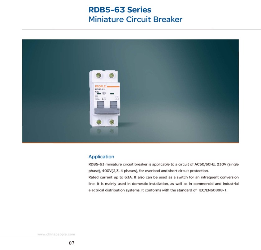 RDB5-63 technical catalog page 1