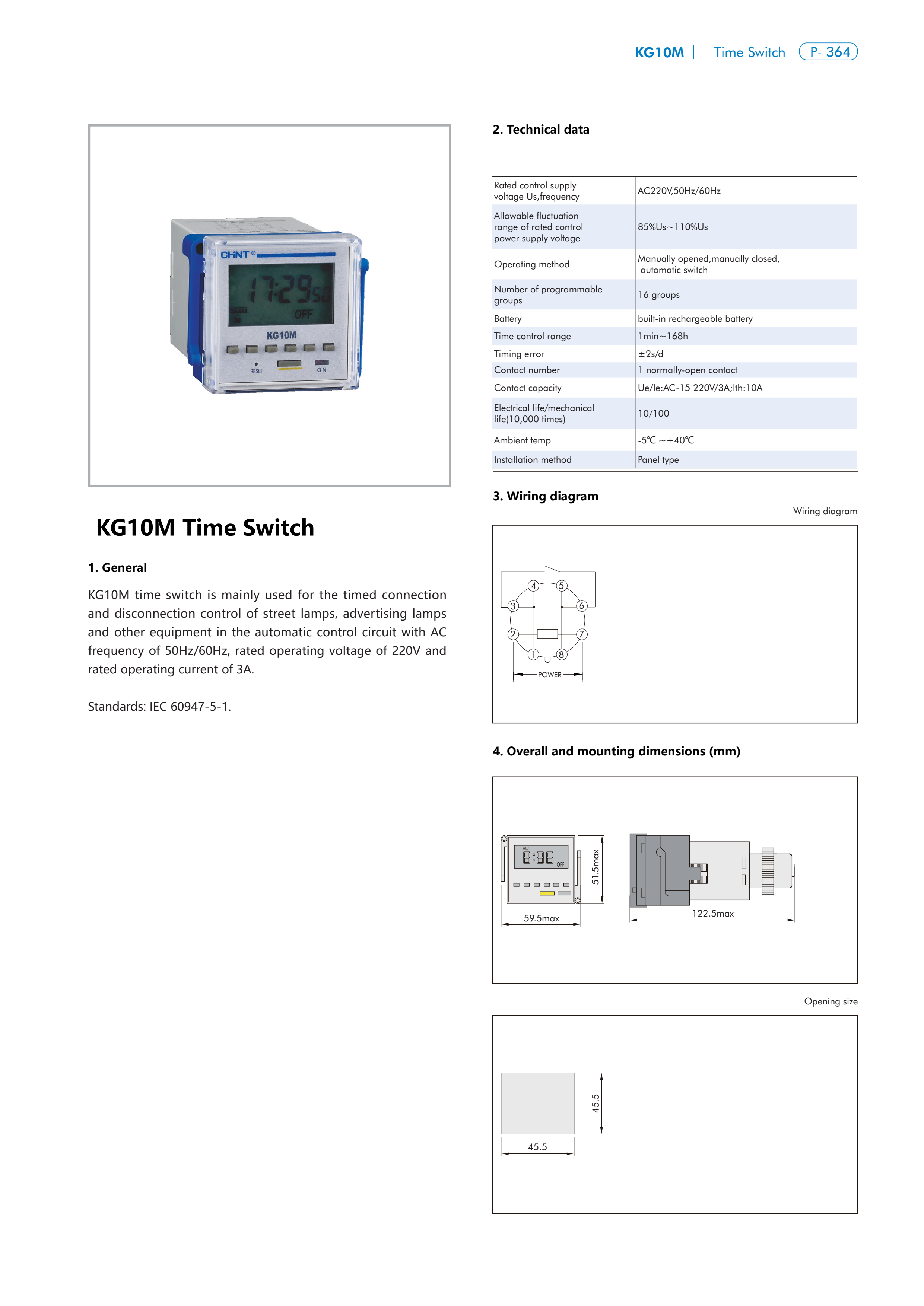 CHINT KG10M manufacturer technical page 1